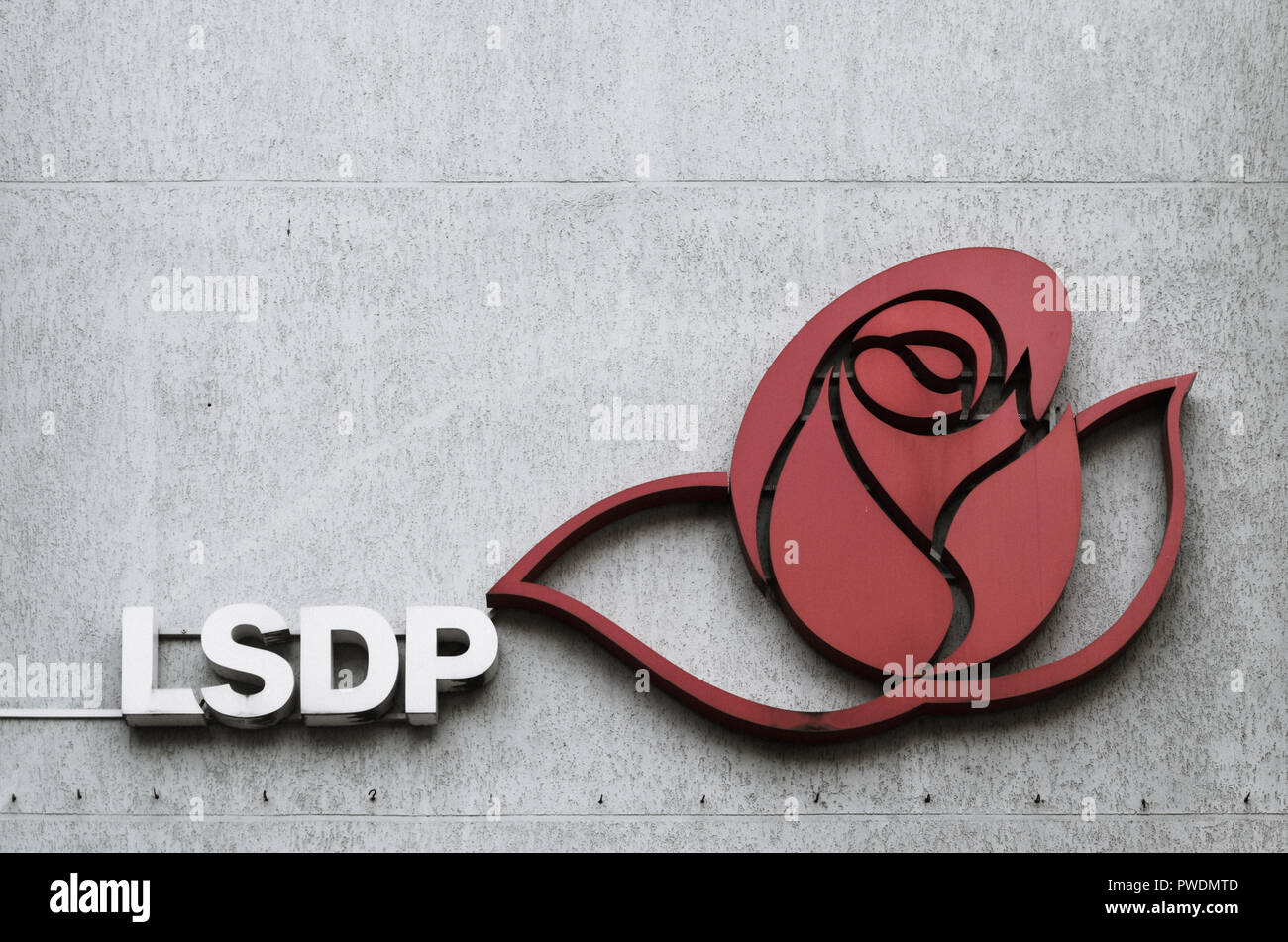 Büros der Sozialdemokratischen Partei Litauens (Lsdp) in Vilnius Stockfoto