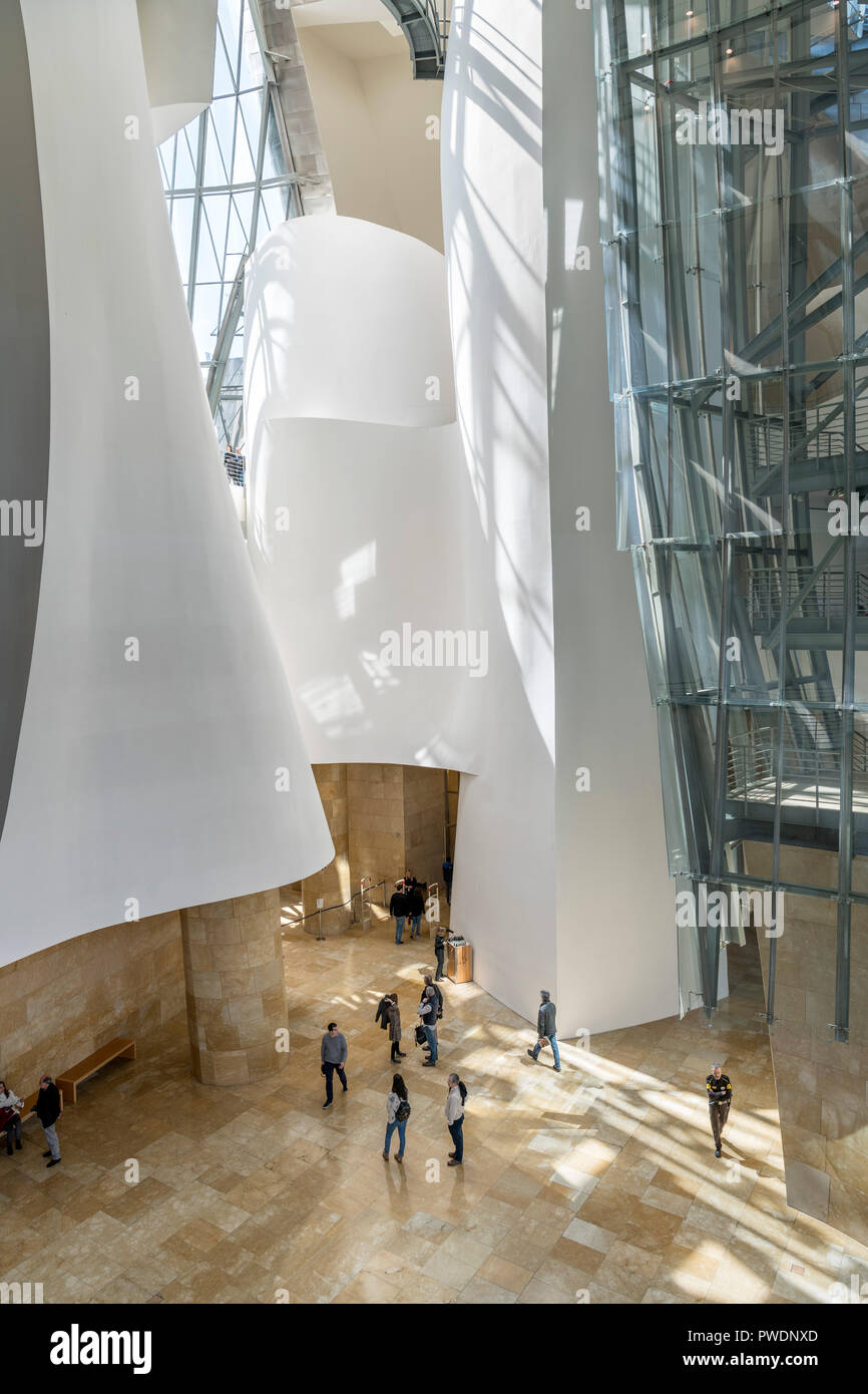 Foyer des Guggenheim Museum, Bilbao, Baskenland, Spanien Stockfoto