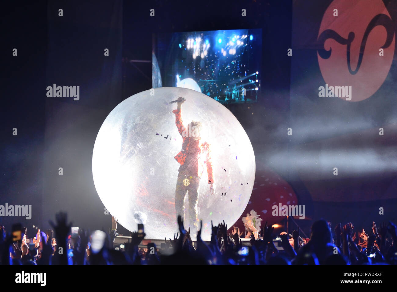 BARCELONA - 30.Juni: Die Flaming Lips (Psychedelic Rock Band) im Konzert an Vida Festival durchführen am 30. Juni 2017 In Barcelona, Spanien. Stockfoto