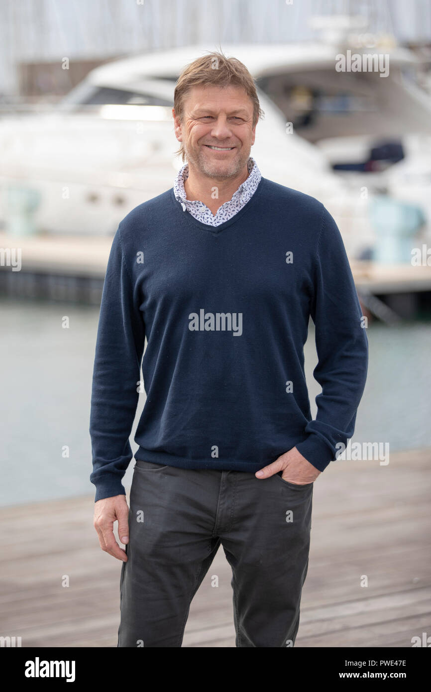 Cannes, Frankreich, 15. Oktober 2018, Sean Bean (Game of Thrones) am Foto Aufruf zur sperrstunde (SKY) während der MIPCOM 2018 - der Welt Entertainment Content Markt © ifnm/Alamy leben Nachrichten Stockfoto