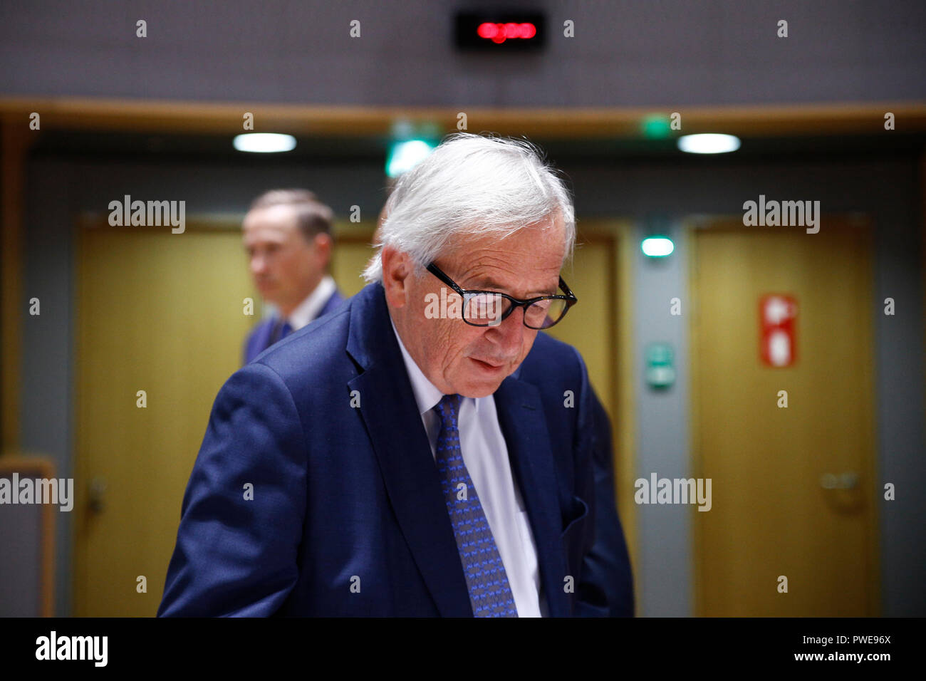 Brüssel, Belgien. 16. Oktober 2018. Der Präsident der EU-Kommission, Jean-Claude Juncker teil des Dreigliedrigen Sozialgipfels. Alexandros Michailidis/Alamy leben Nachrichten Stockfoto