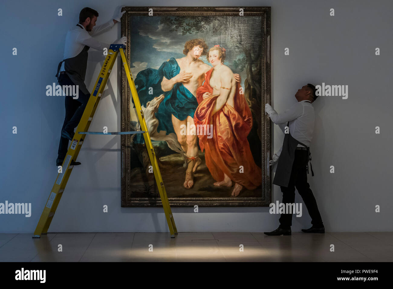 London, Großbritannien, 16. Oktober 2018 Van Dyck, Venus und Adonis, est £ 2,5-3,5m - eine Vorschau eines zweiteiligen Verkauf der Eric Albada Jelgersma Sammlung in London am 6. und 7. Dezember. Credit: Guy Bell/Alamy leben Nachrichten Stockfoto