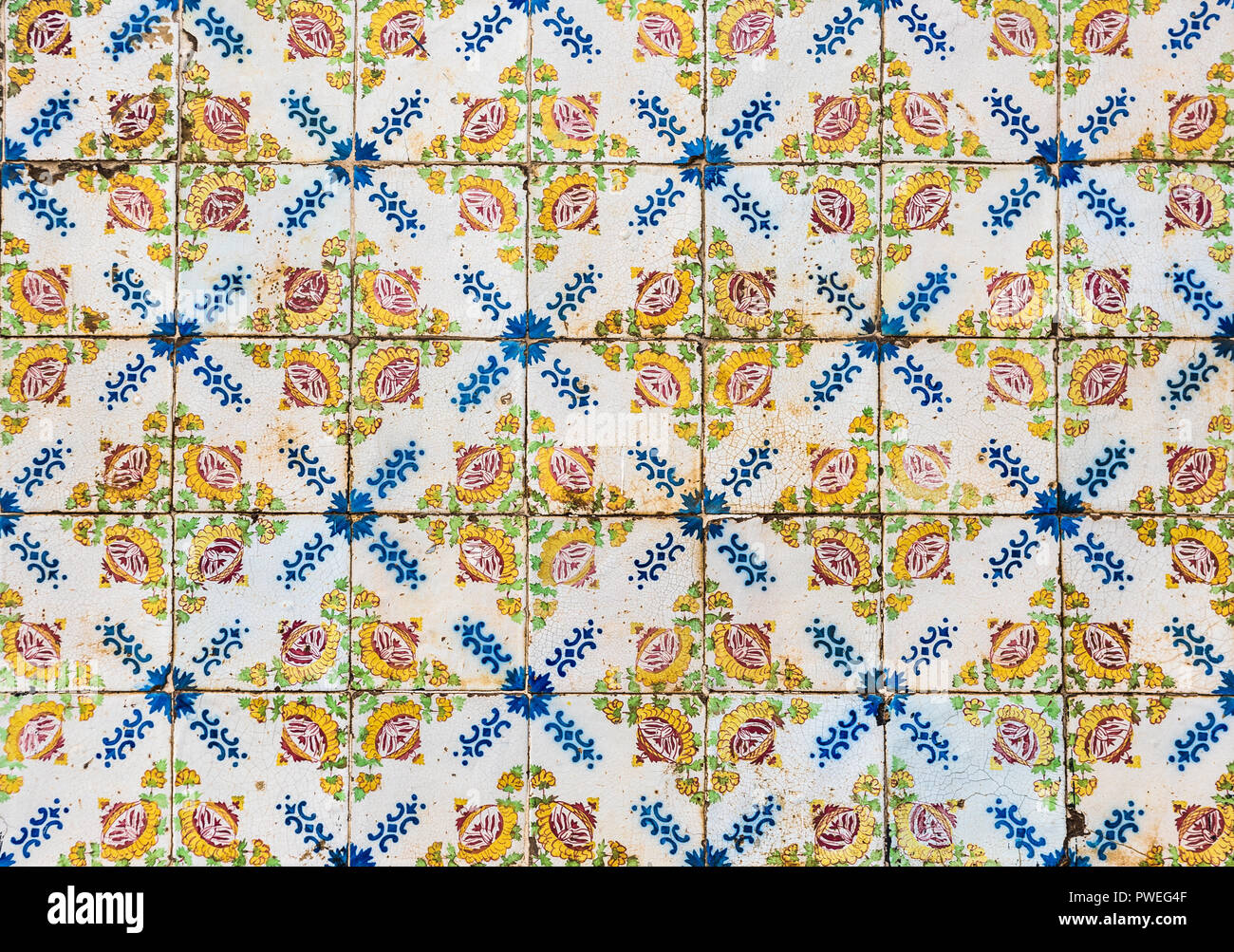 Vintage Azulejos, traditionelle portugiesische Fliesen Stockfoto