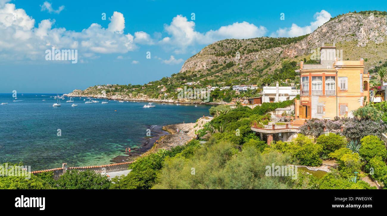 Schönen sizilianischen Landschaft in Aspra, in der Nähe von bagheria, in der Provinz von Palermo. Sizilien, Italien. Stockfoto