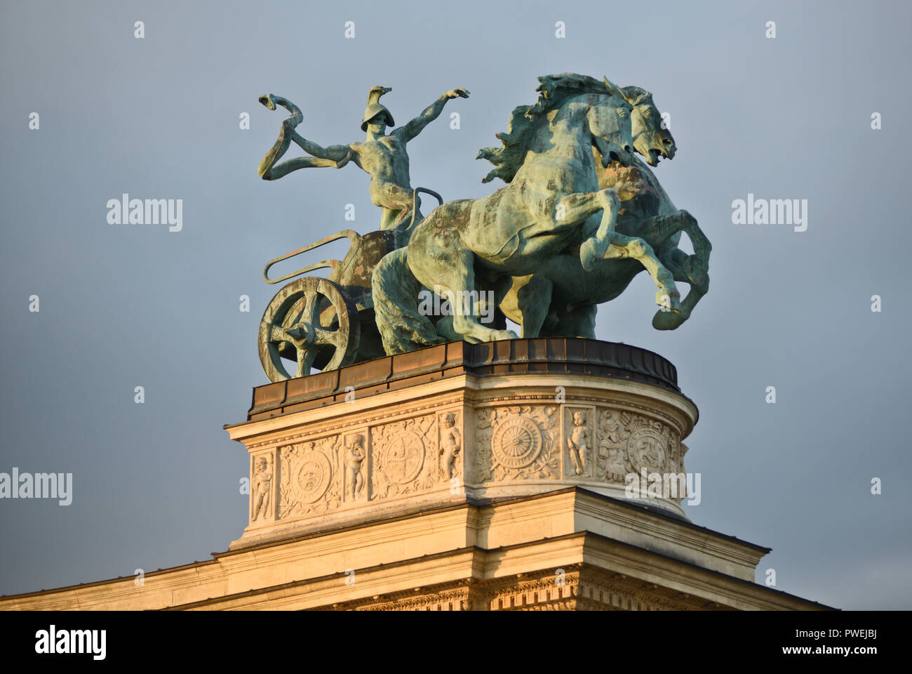 Millennium Denkmal - Hősök tere. Budapest, Ungarn Stockfoto