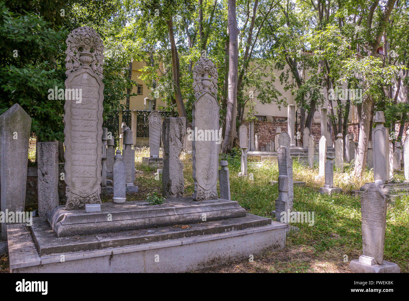Der alte Friedhof in Istanbul Türkei Stockfoto