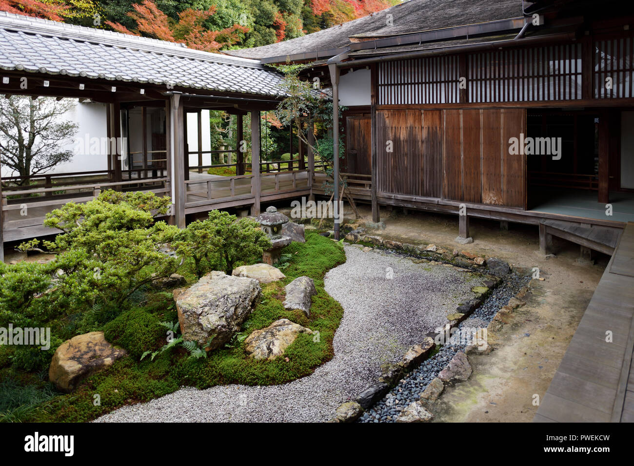 Narutaki Garten, karesansui, Steingarten an Nanzenji Temple Hojo