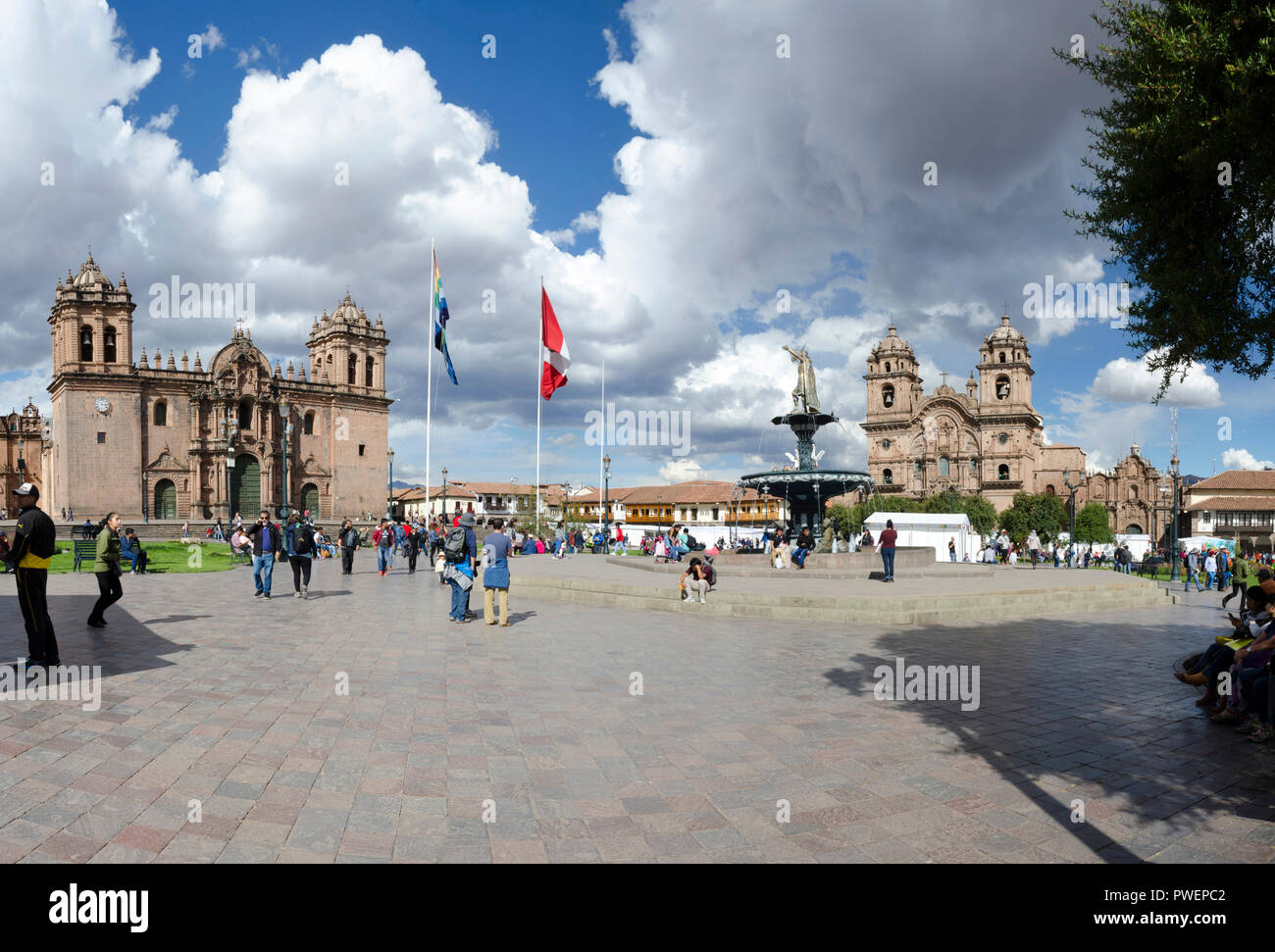 Die Kathedrale und der Plaza de Armas, Cuzco, Peru Stockfoto