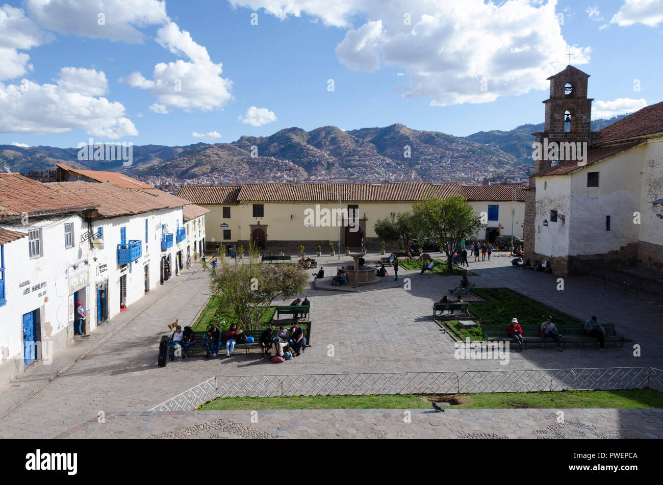 Plaza San Blas, Cuzco, Peru Stockfoto