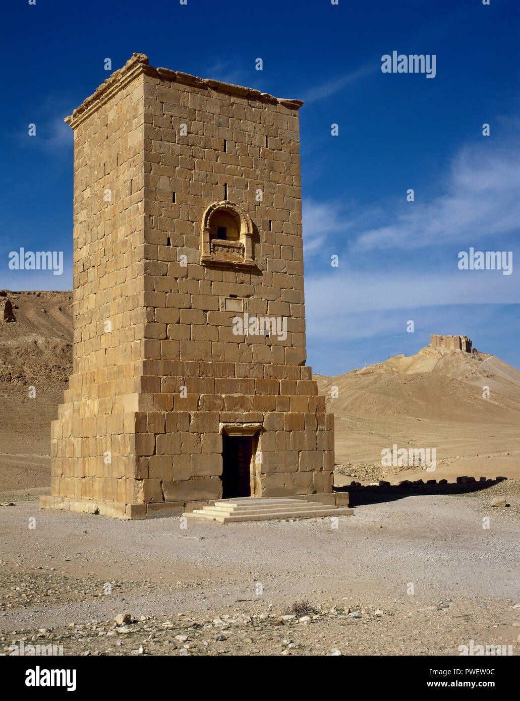 Syrien. Palmyra. Tal der Gräber. Grabkunst Tower. 1. UNESCO-Weltkulturerbe. (Bild vor dem syrischen Bürgerkrieg). Stockfoto