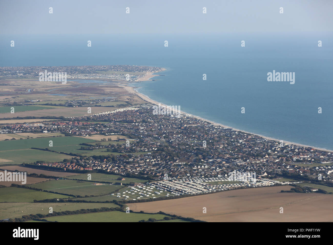 Ariel Ansicht von Selsey, West Sussex, UK. Stockfoto