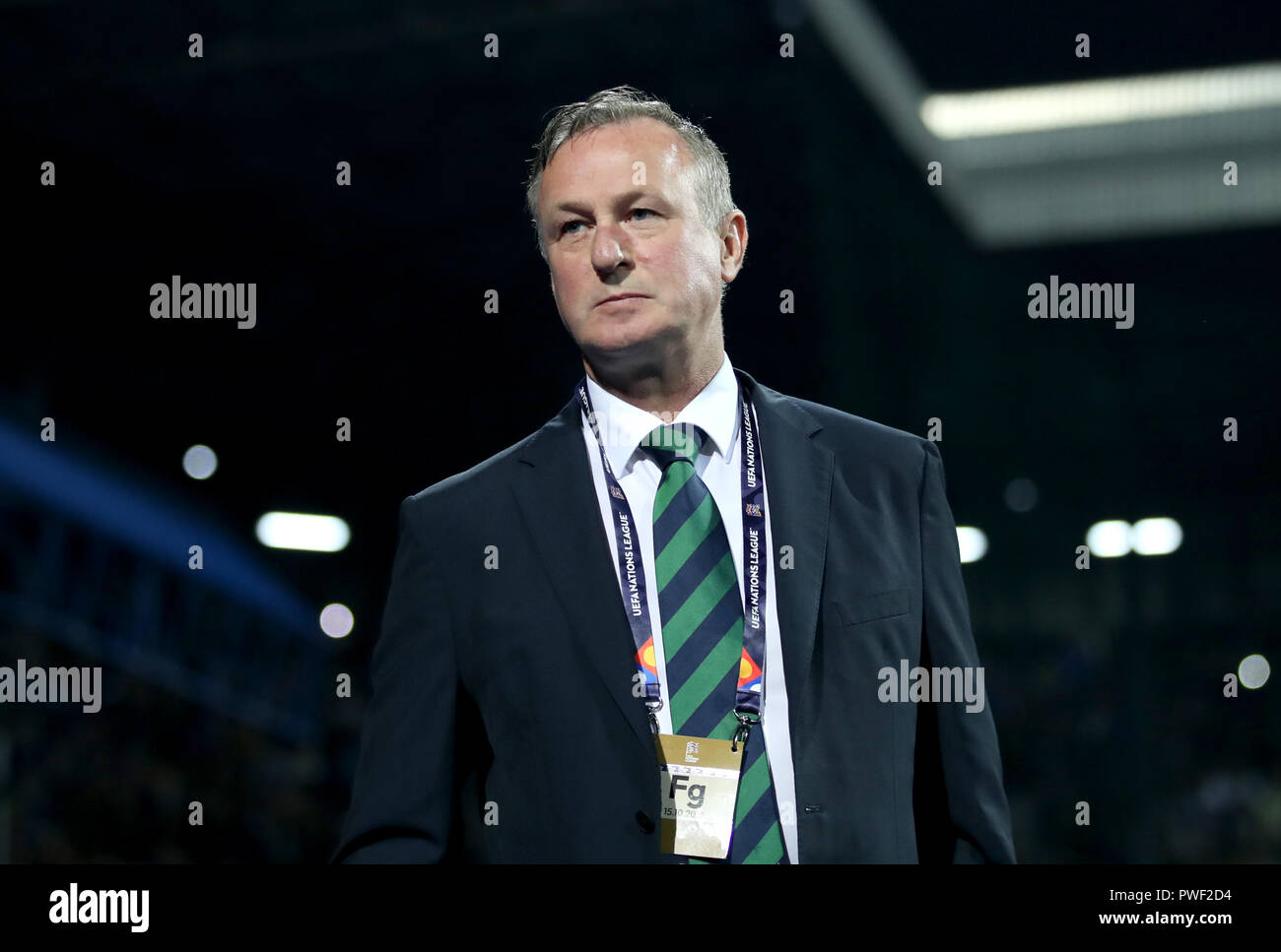 Nordirland Manager Michael O'Neill während der Nationen Liga Match im Stadion, Grbavica Sarajevo. Stockfoto