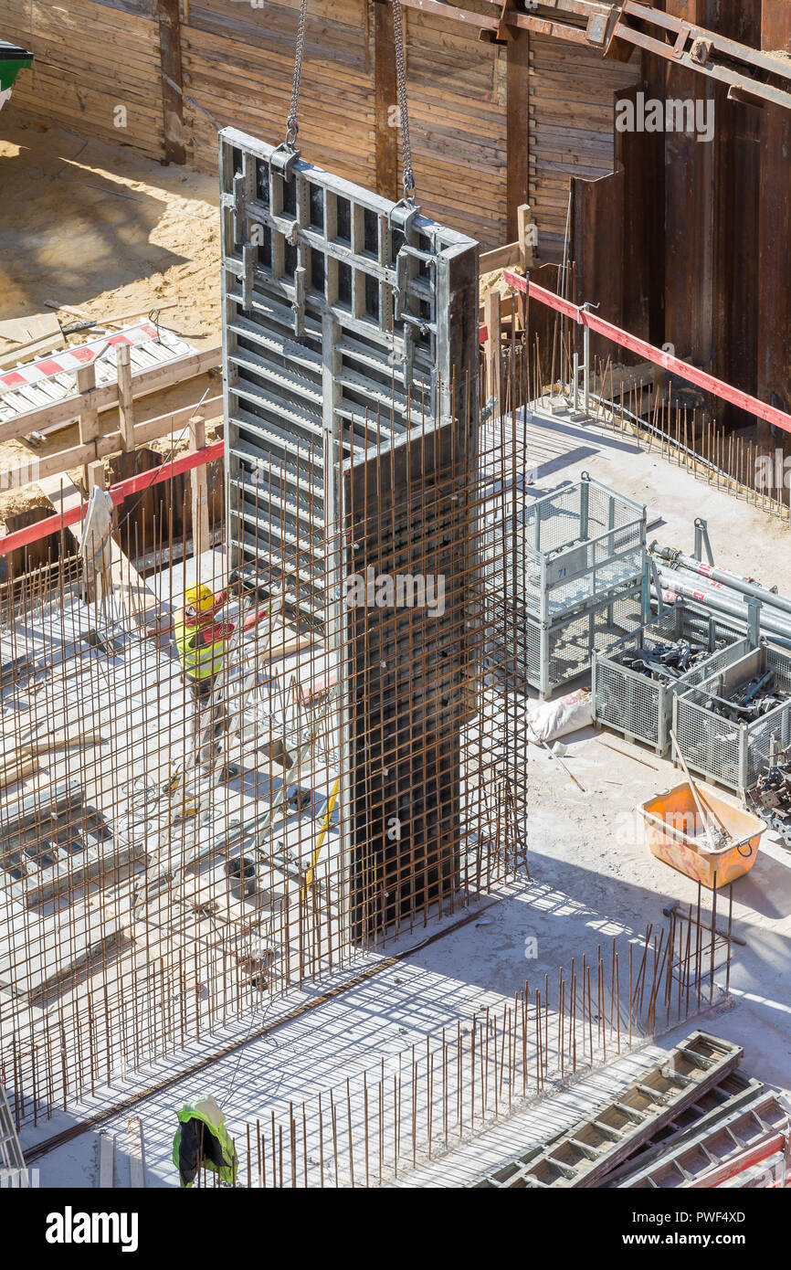 Stärkung der Mesh und Schalungen Stockfoto