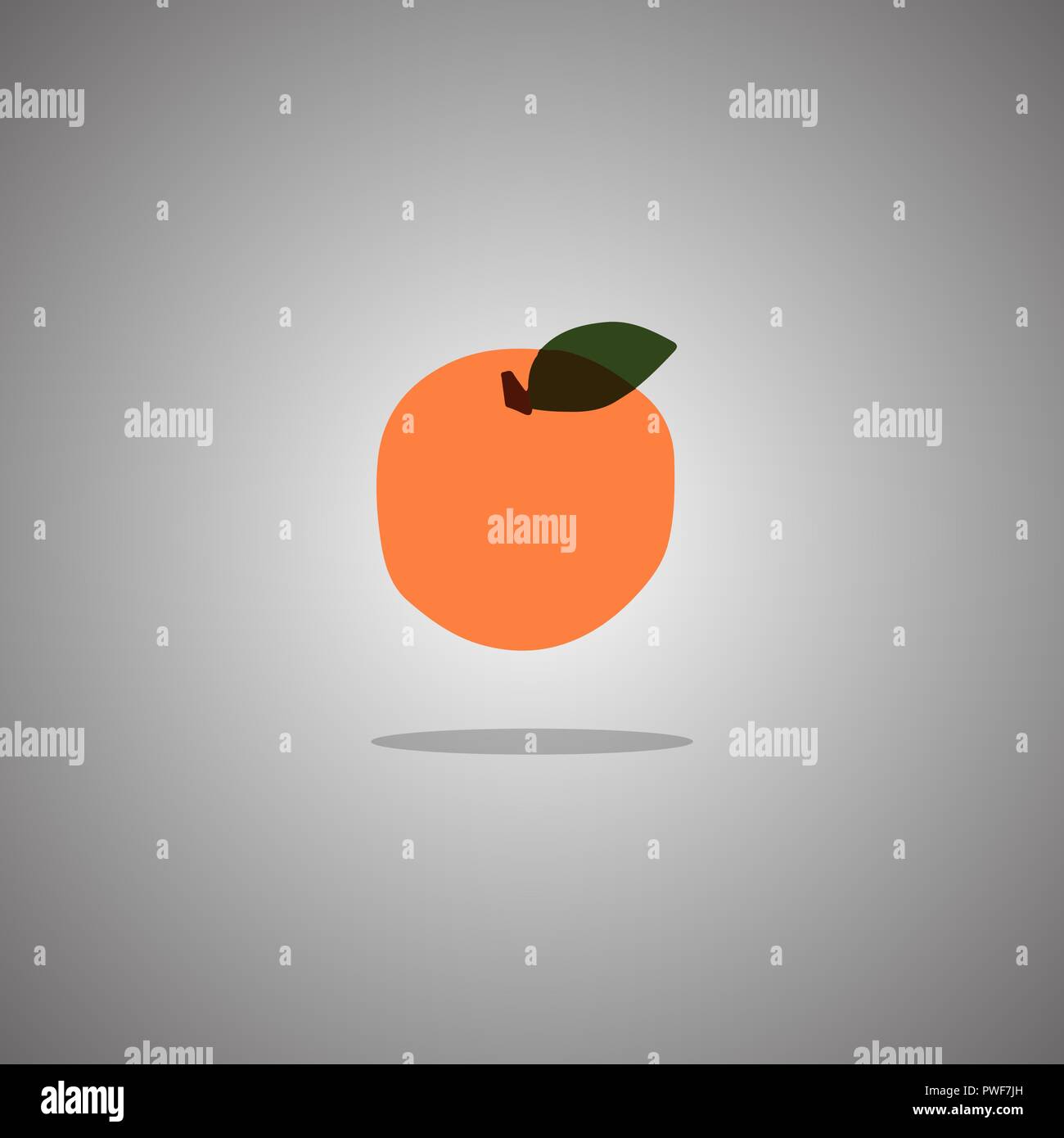 Orange auf einem grauen Hintergrund mit Farbverlauf. Vector Illustration. Stock Vektor