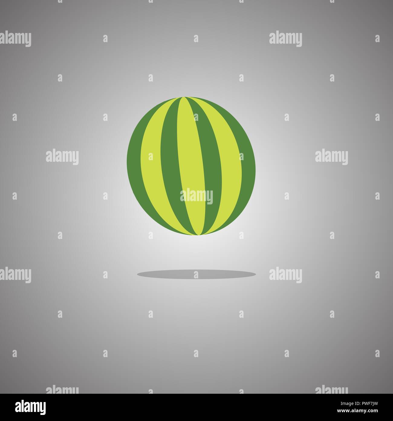 Wassermelone auf grauem Hintergrund mit Farbverlauf. Vector Illustration. Stock Vektor