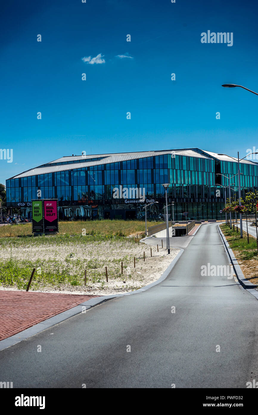 Niederlande, Delft - 5. August 2018: Der Bahnhof in Delft Stockfoto