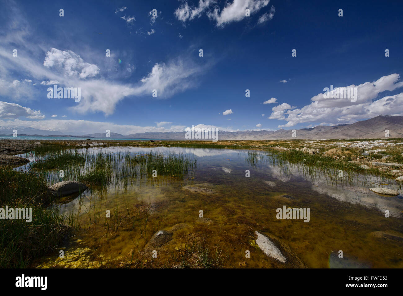 Karakul See auf dem Pamir Highway, Gorno Badakhshan, Tadschikistan Stockfoto