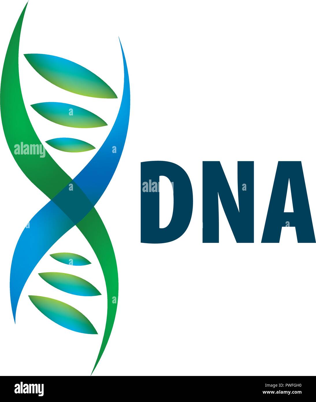 Zeichen in der Form einer Spirale DNA. Vector Illustration. Stock Vektor