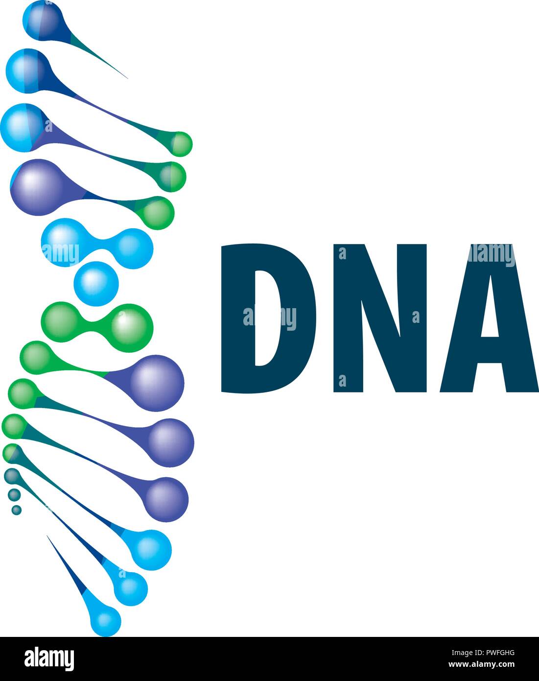 Zeichen in der Form einer Spirale DNA. Vector Illustration. Stock Vektor