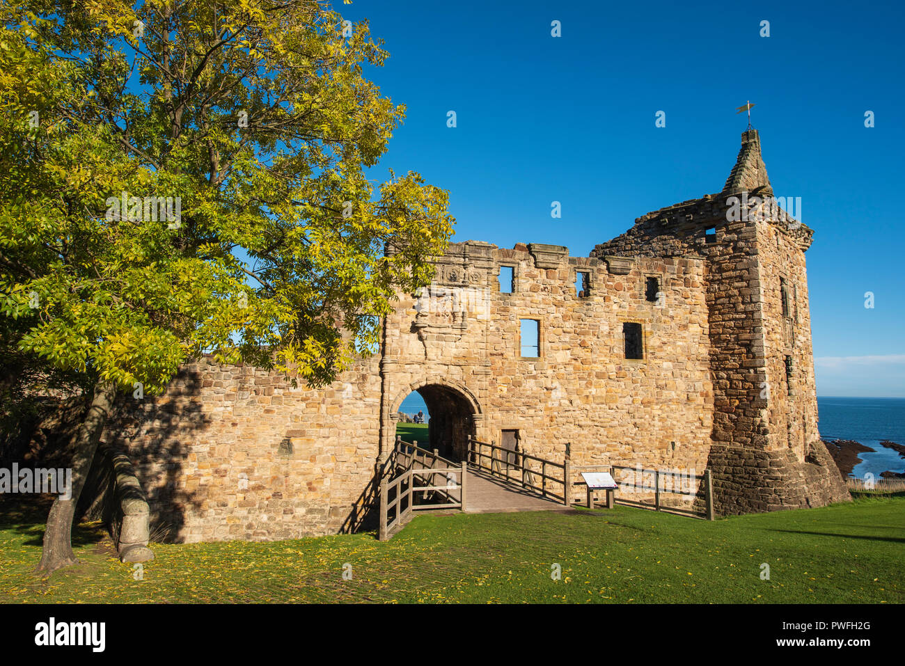 St. Andrews Castle, St Andrews, Fife, Schottland. Stockfoto