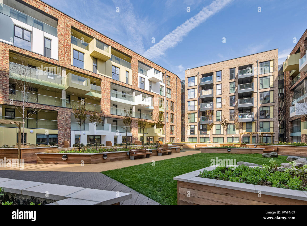 Parkside, Heathside und Lethbridge Immobilien in Lewisham Stockfoto