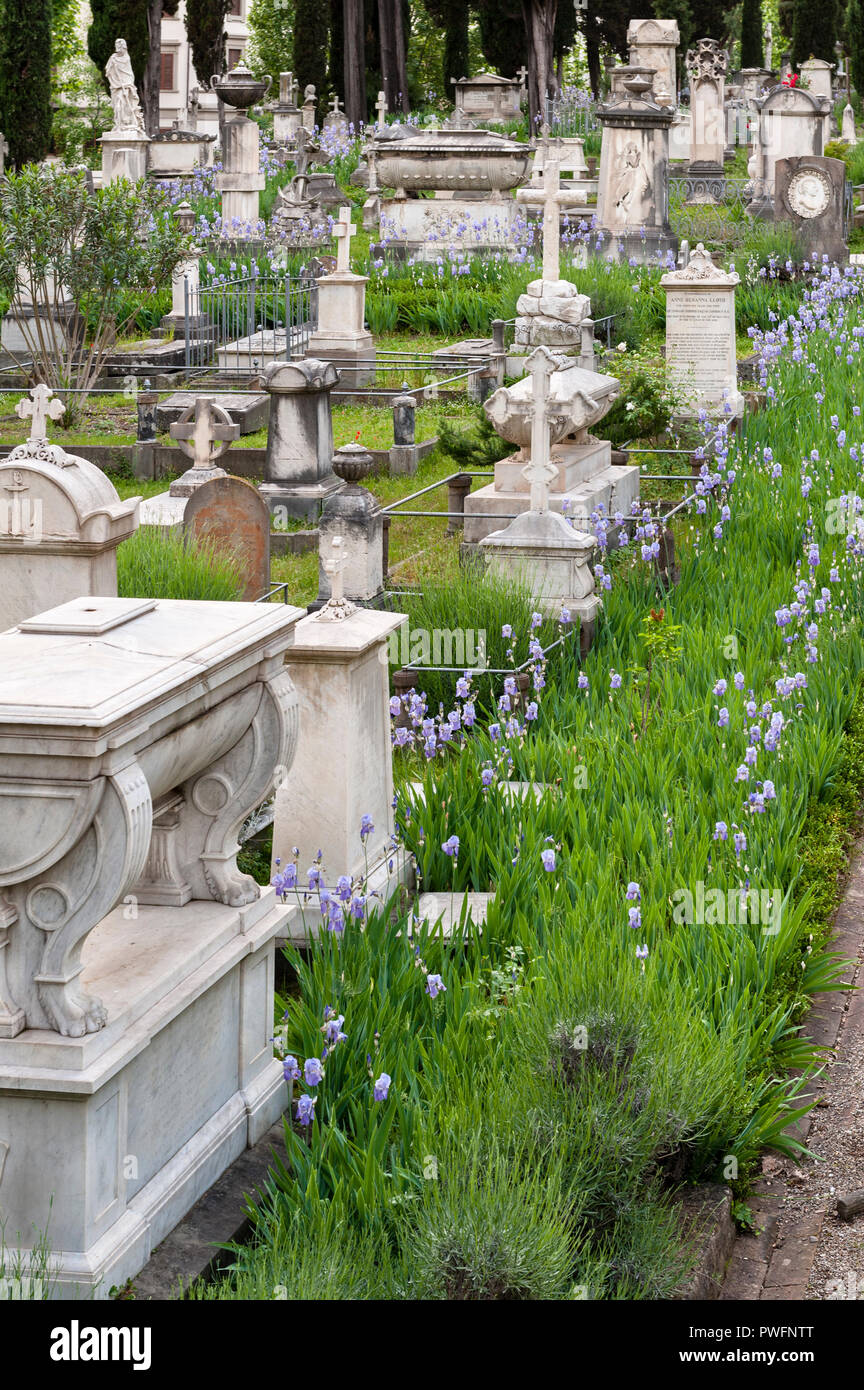Piazzale Donatello, Florenz, Italien. Der englische Friedhof ist die Begräbnisstätte von vielen berühmten Ausländer einschließlich der Dichterin Elizabeth Barrett Browning Stockfoto