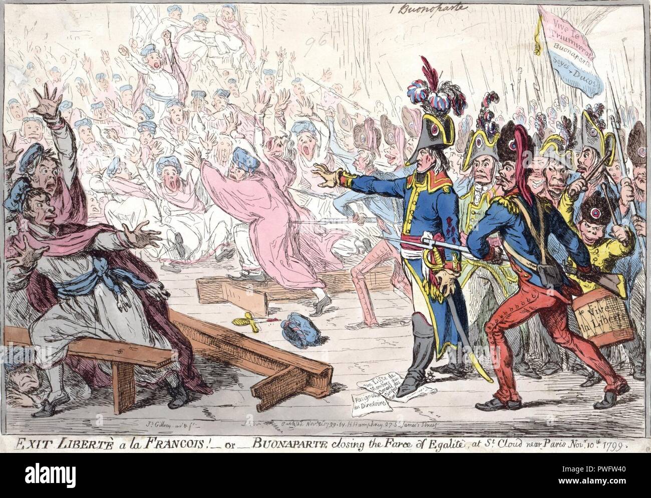 Bonaparte schließen die Farce der Egalité. Stockfoto