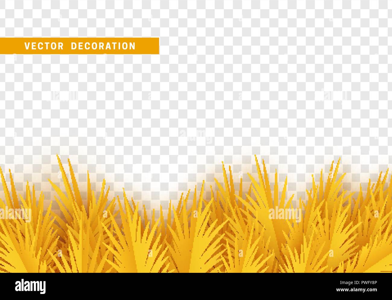 Gras, form Blätter Grenze mit transparenten Hintergrund isoliert. Vector Illustration Stock Vektor