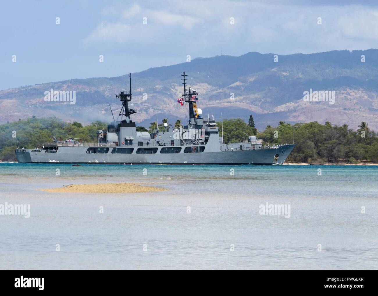 BRP Andres Bonifacio kehrt in Pearl Harbor bei RIMPAC 2018 002. Stockfoto