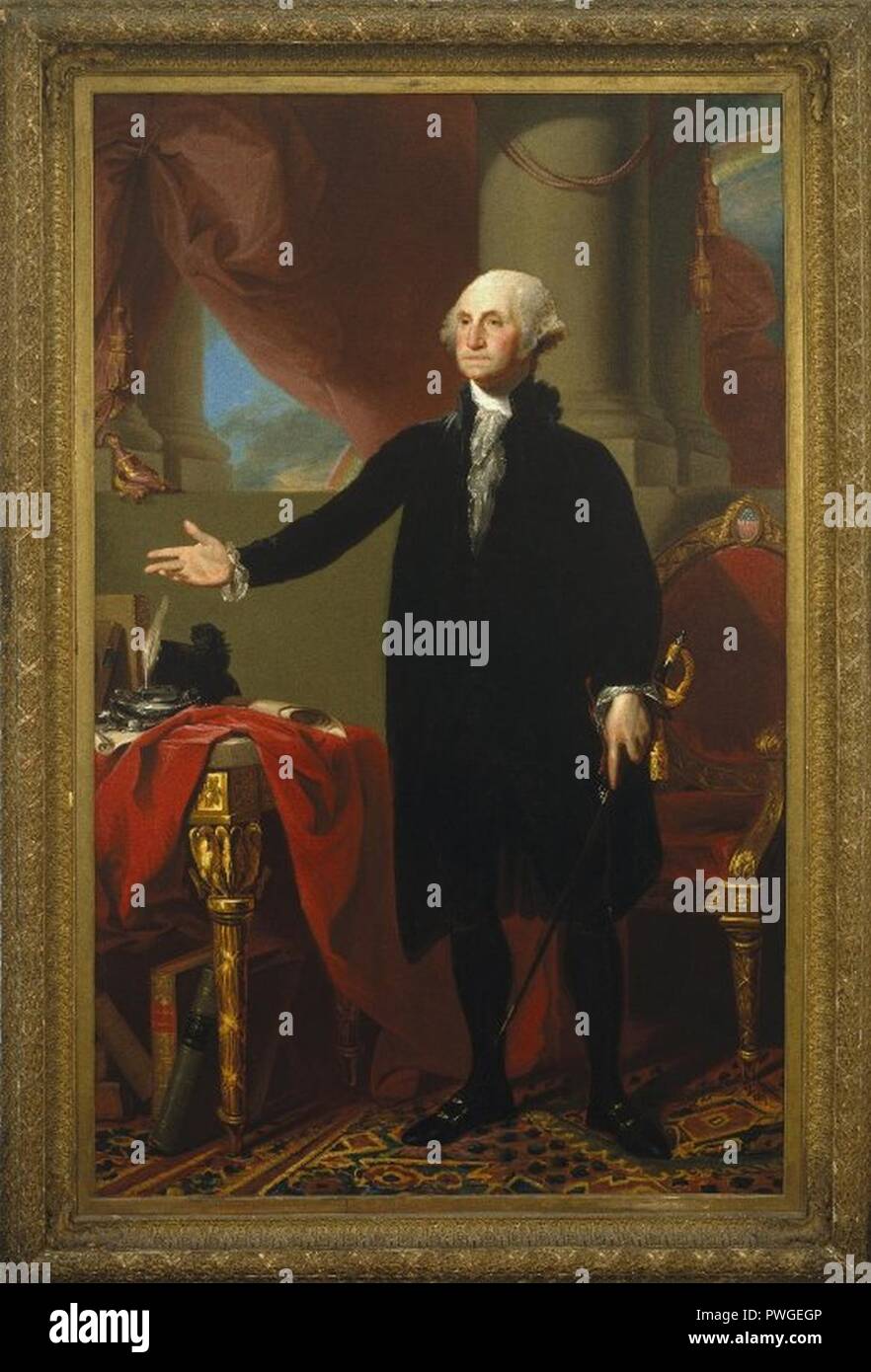 George Washington - Gilbert Stuart - insgesamt. Stockfoto