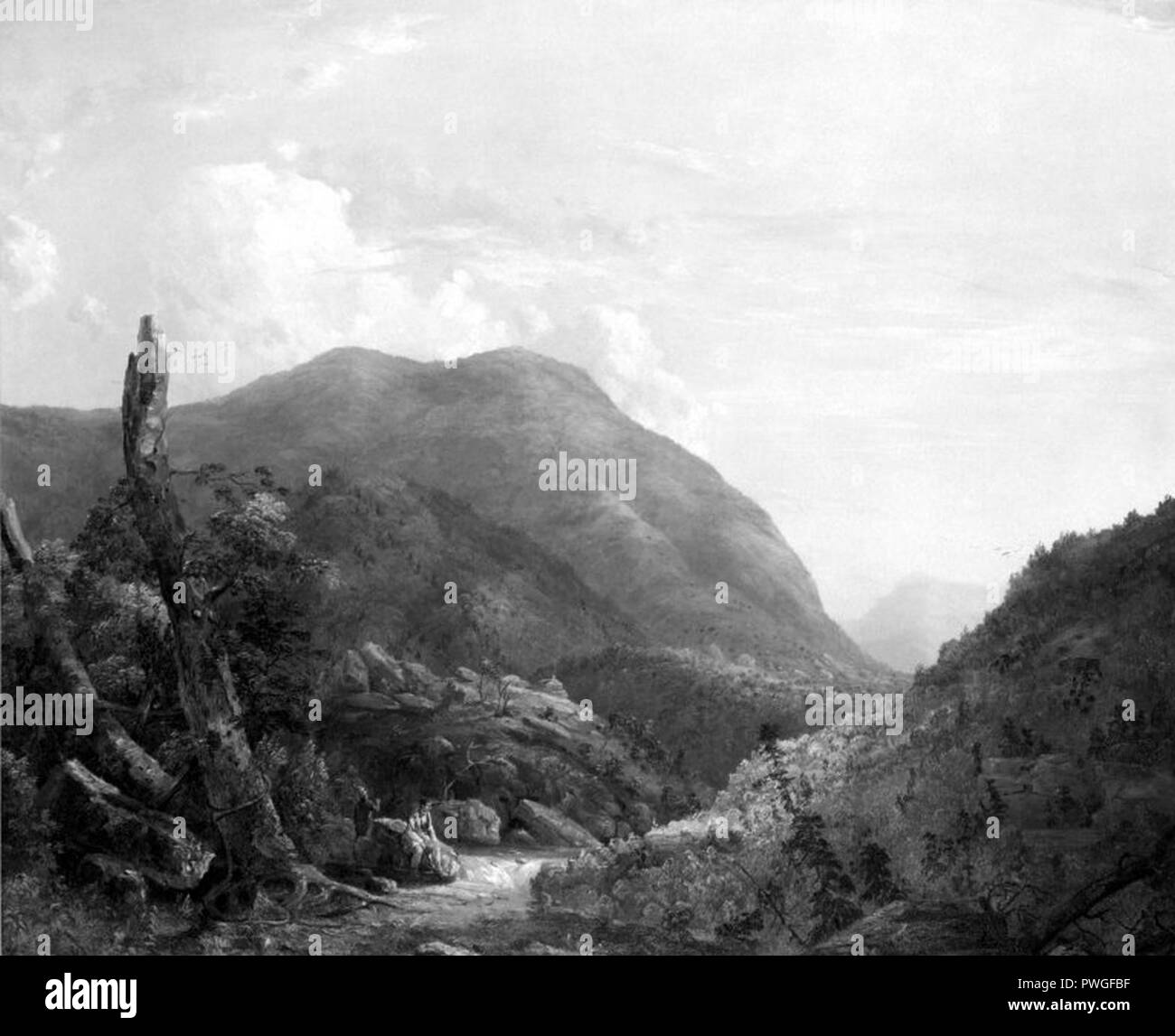 Bergblick - Wilhelm Ludwig Sonntag - insgesamt. Stockfoto