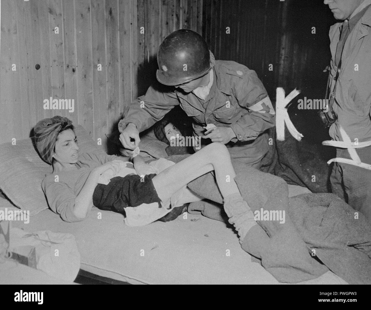 Buchenwald Penig Survivor J.W. Branch Chief Chirurg US-Armee. Stockfoto