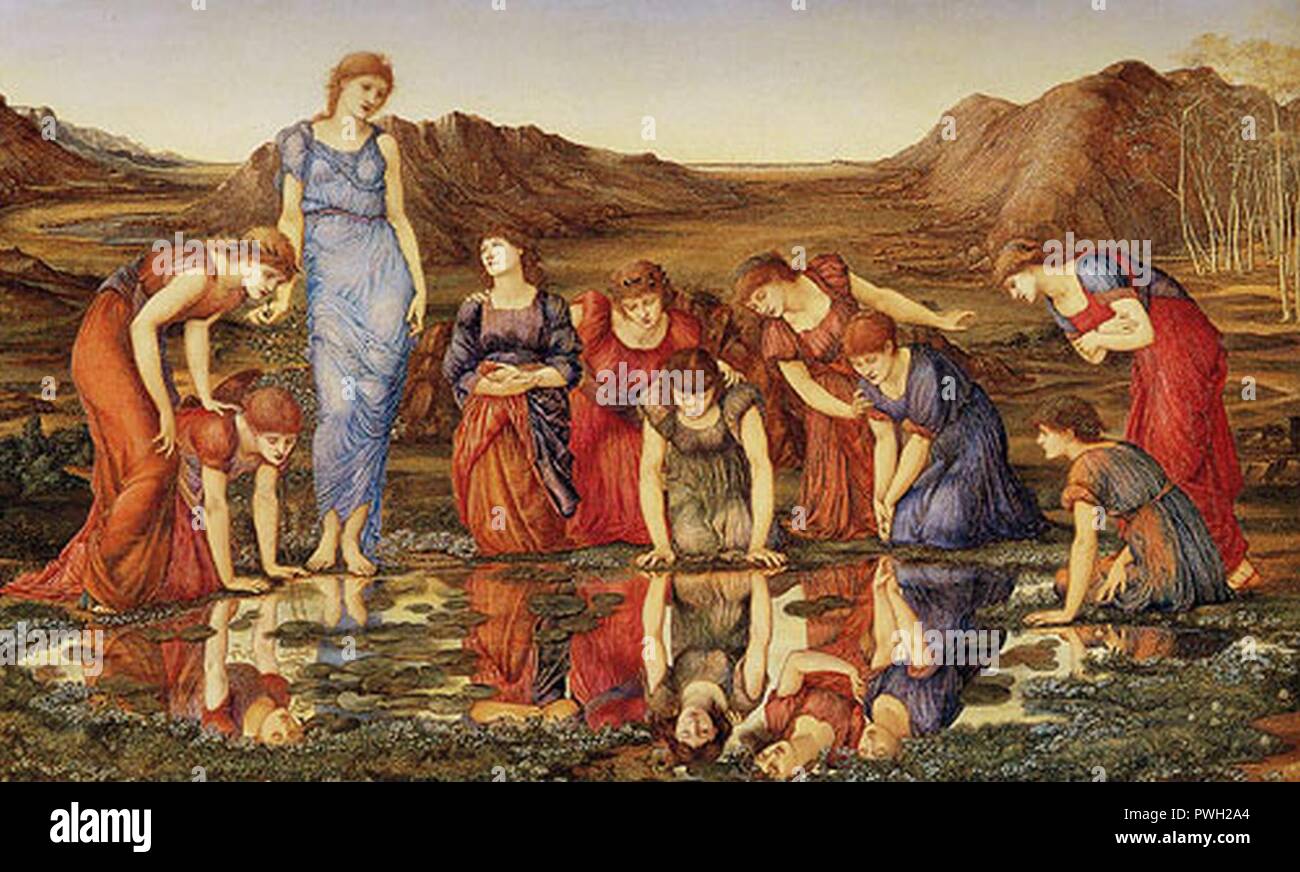 Edward Burne-Jones - Der Spiegel der Venus - 1875. Stockfoto