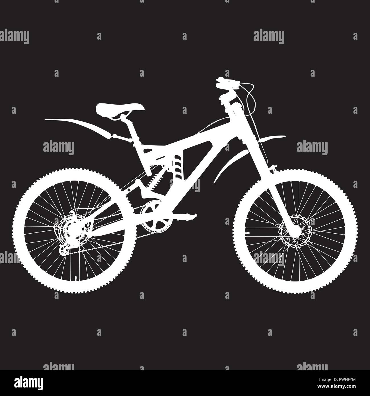 Vector Illustration von Mountainbike Silhouette Stock Vektor