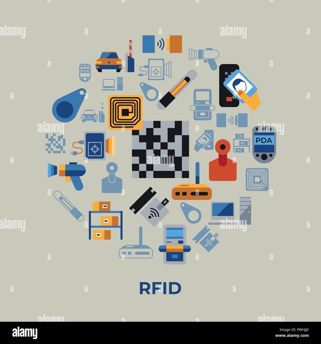 Digitale Vektor rfid radio frequency identification Chips einfache
