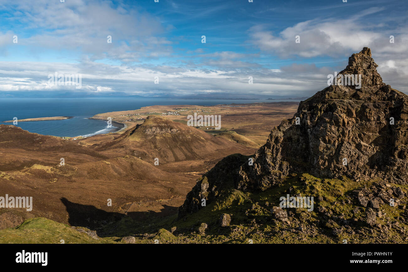 Serpentinen, die quiraing, trotternish Ridge, Isle of Skye, Schottland, Großbritannien Stockfoto