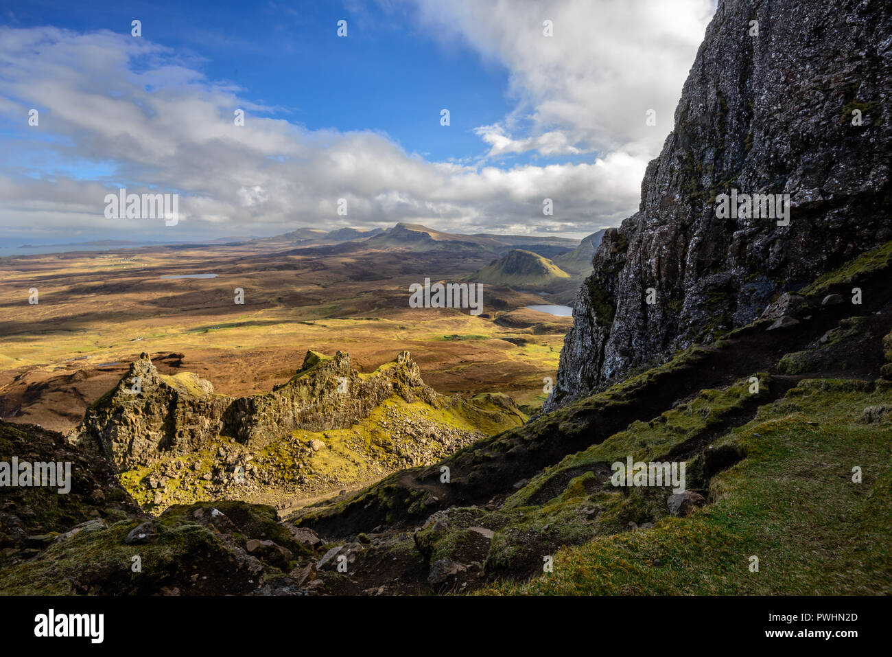 Serpentinen, die quiraing, trotternish Ridge, Isle of Skye, Schottland, Großbritannien Stockfoto
