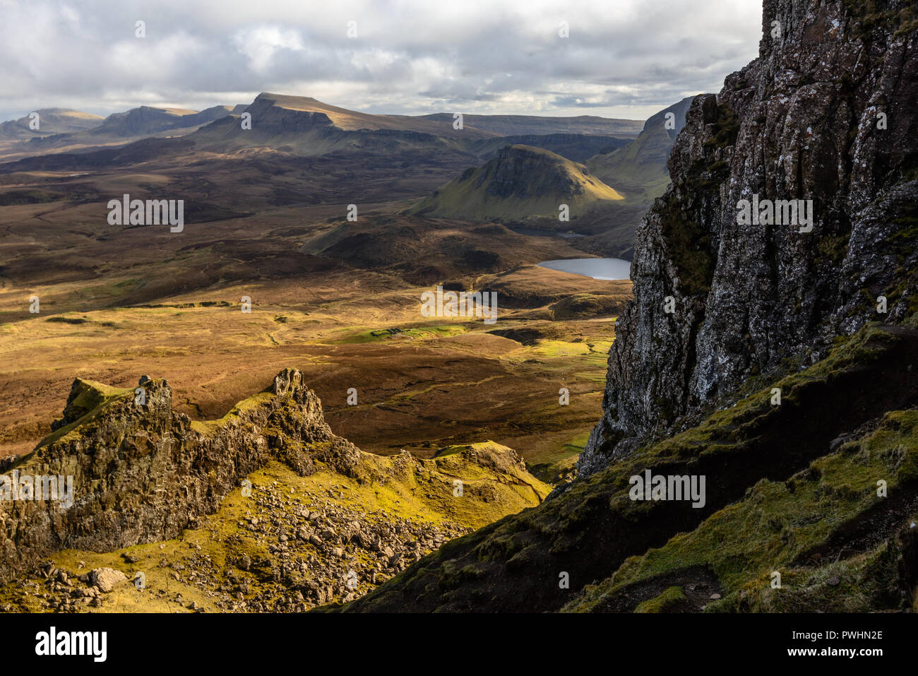 Serpentinen, die quiraing, trotternish Ridge, Isle of Skye, Schottland, Großbritannien Stockfoto