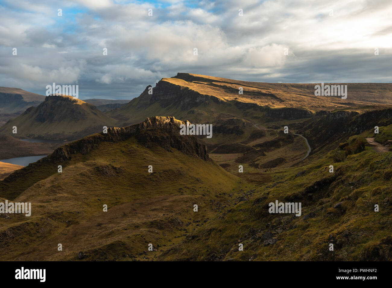 Serpentinen, die quiraing, trotternish Ridge, Isle of Skye, Schottland, Großbritannien Stockfoto