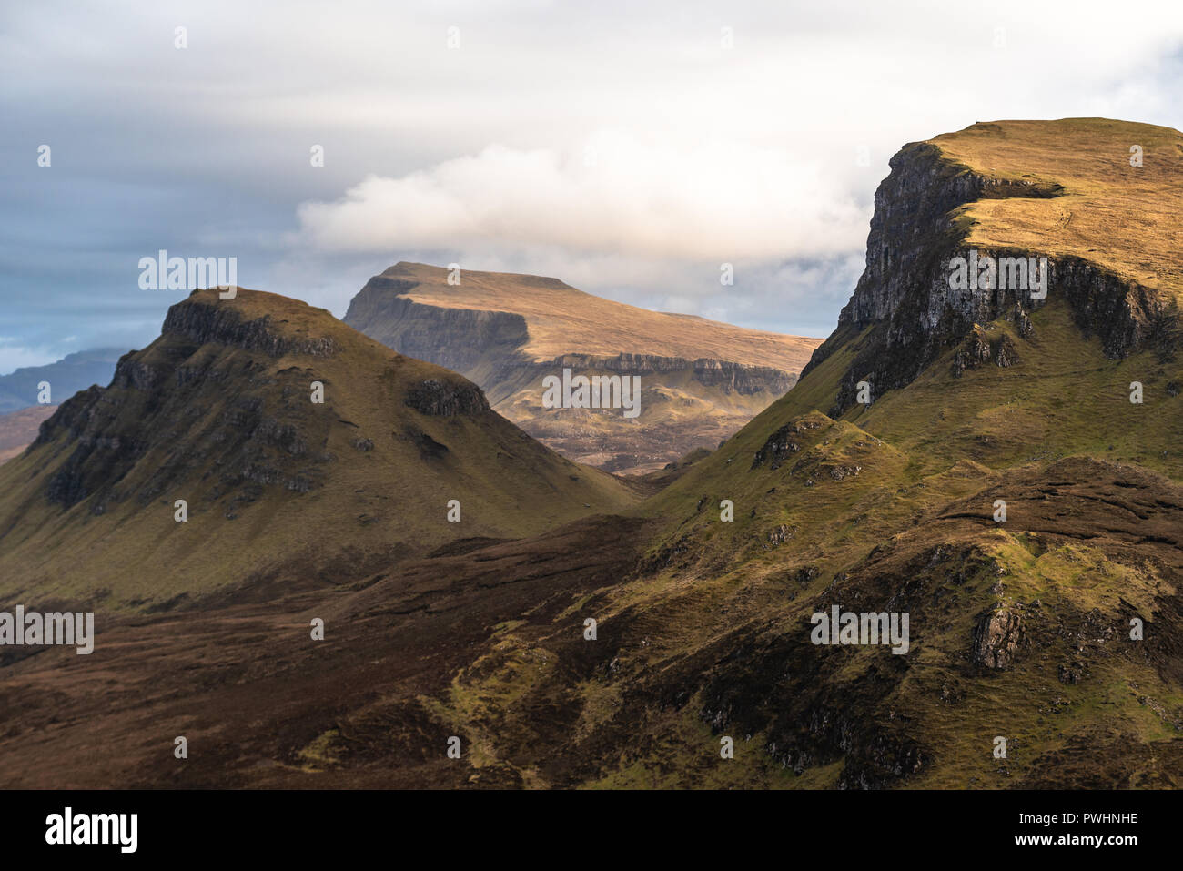 Die quiraing, trotternish Ridge, Isle of Skye, Schottland, Großbritannien Stockfoto