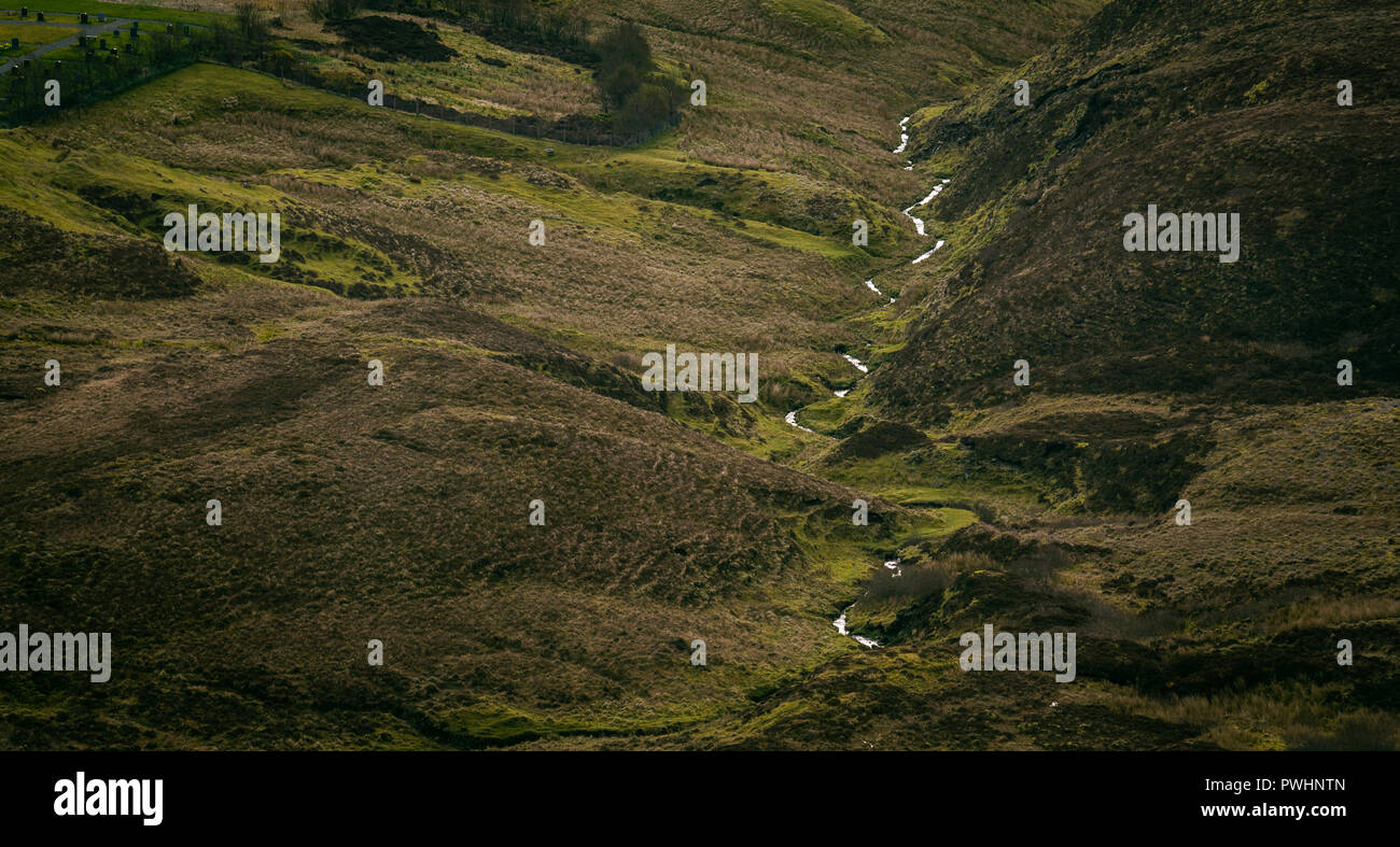 Ein Bach im Quiraing, trotternish Ridge, Isle of Skye, Schottland, Großbritannien Stockfoto