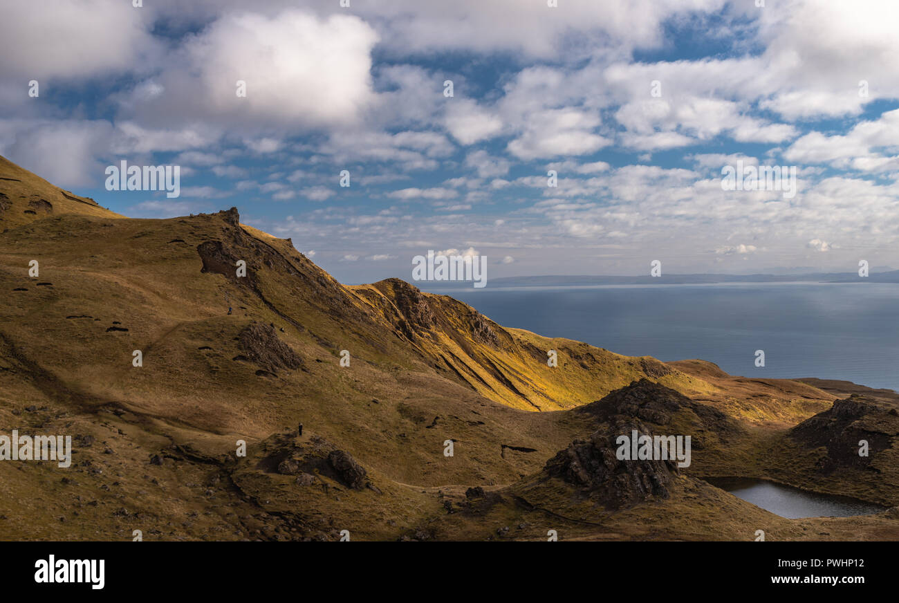 Die Landschaft rund um den alten Mann von Storr, Trotternish, Isle of Skye, Schottland, Großbritannien Stockfoto