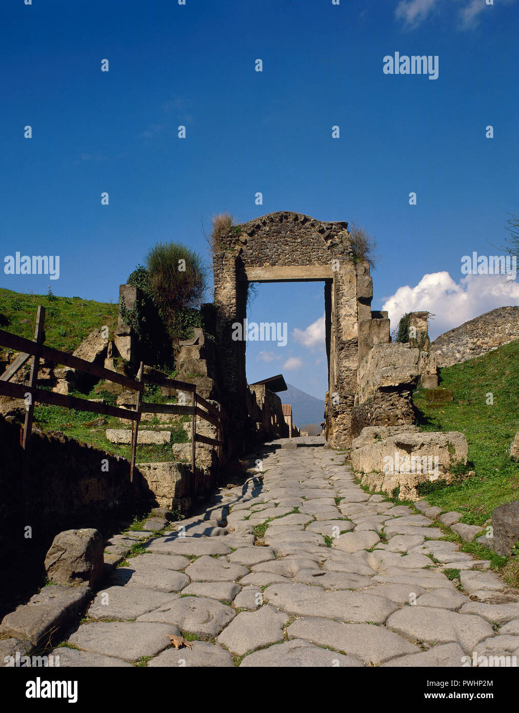 Pompeji. Nocera Tor (4. Jahrhundert v. Chr.) und der Via Nocera. La Campania. Italien. Stockfoto