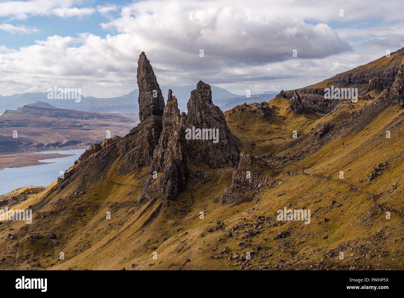 Der alte Mann von Storr, Trotternish, Isle of Skye, Schottland, Großbritannien Stockfoto