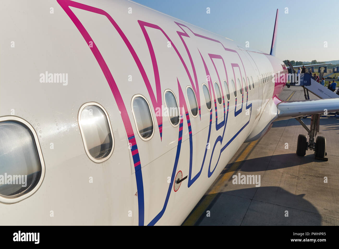 Airliner Rumpf Nahaufnahme Stockfoto