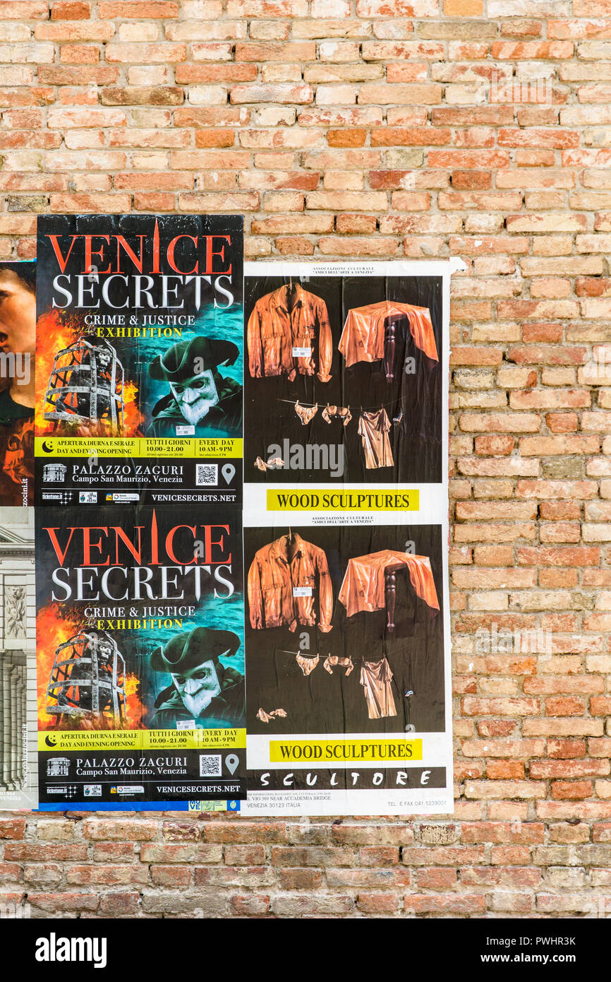 Show Poster in Venedig, Italien Stockfoto