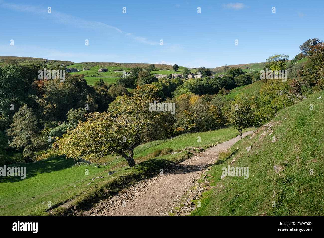 Wanderweg in der Nähe von Keld in Swaledale in den Yorkshire Dales North Yorkshire Stockfoto