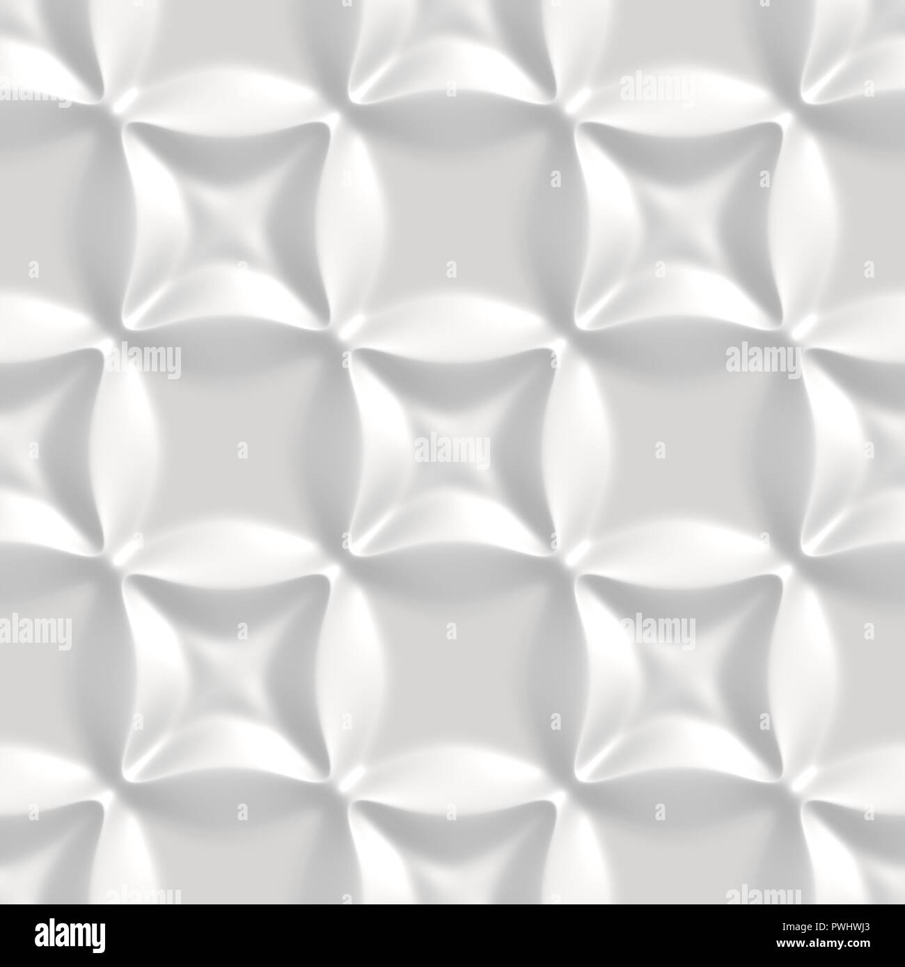 3D-Effekt nahtlose Hintergrund, weiße Tapete deko Muster. Stockfoto