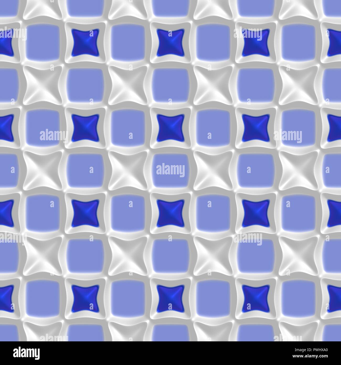 3D-Effekt nahtlose Hintergrund, blaue Tapete deko Muster. Stockfoto