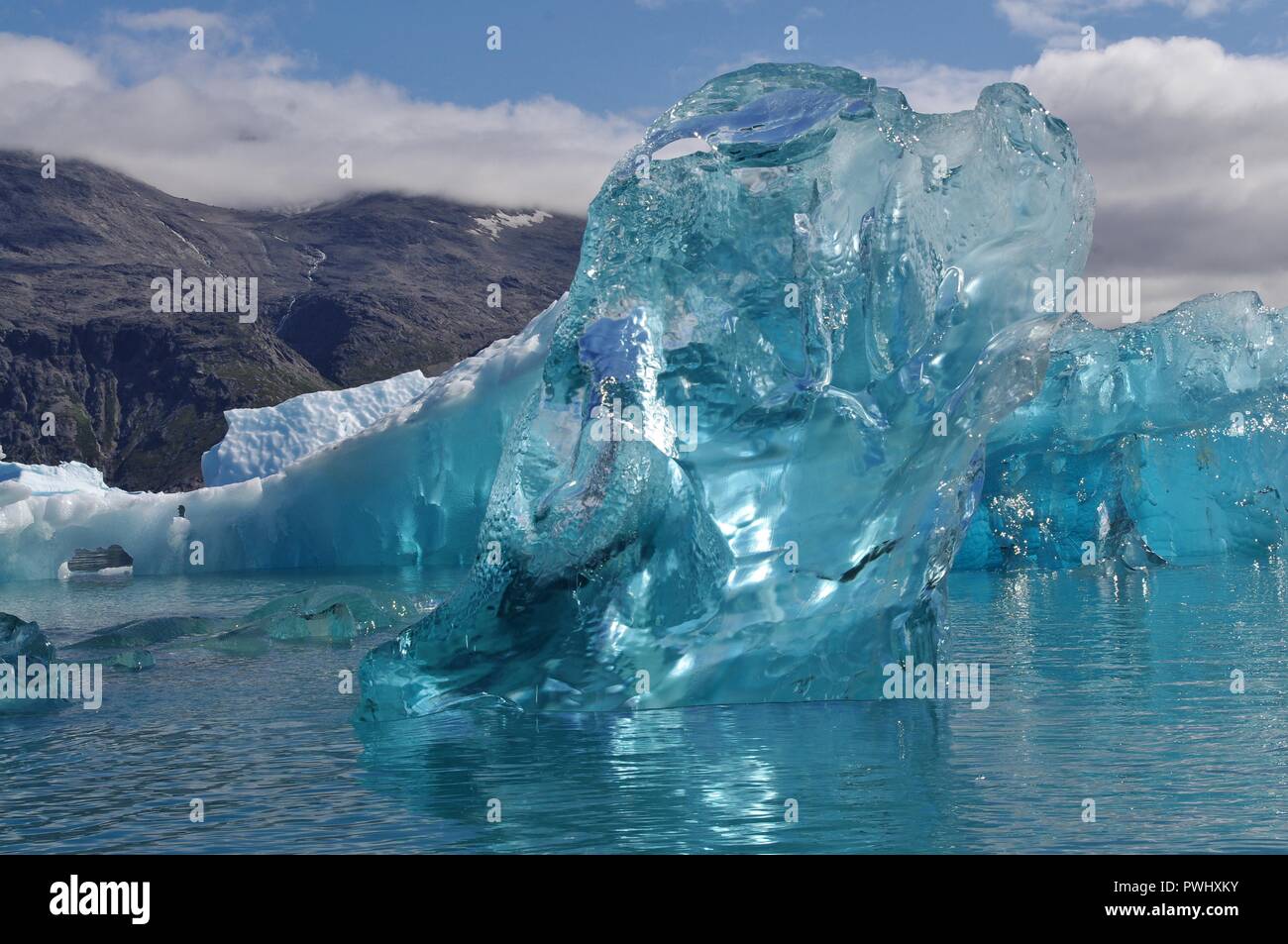 Eisberge an Narsarsuaq südlichen Grönland glitzert in der Sonne Stockfoto